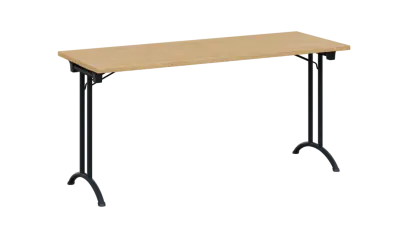 SLA 160 lak skládací jednací stůl 1600x600, deska 25 mm, podnož černý lak, deska javor horský